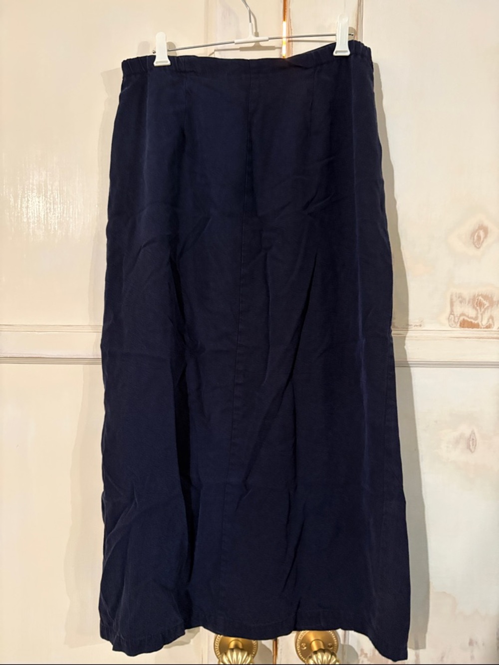 Classic Navy Maxi Skirt - Straight Long Skirt - Picture 2 of 5